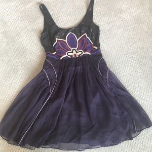 NWOT Free People Sequins Black purple dress
